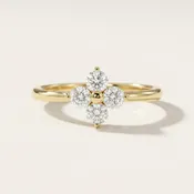 0.41ctw Round Diamond Button Ring