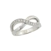 Diamonds Cross Over Style Ring