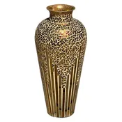 DecorShore 22" Tall Iron Base Decorative Mosaic Floor Vase With Glass Mosaic Tiles Overlay- Multi Golden Sands