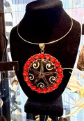 CORAL & COCONUT SHELL PENDANT — JOHNNIE Q