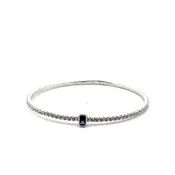 Elegant Sterling Silver Sapphire Bangle Bracelet