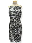 60s Silk Floral Dress M