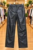 Black Genuine Leather Pants — Size 8