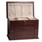 Aria Mahogany Jewelry Armoire with Lock