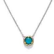 AT 8022AT-CHR 18K/SILVER MINI CHRYSOCOLLA NECKLACE