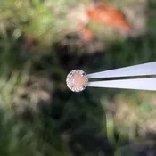 Halo, Yellow Gold + Peach Moonstone + Diamond — CowPok