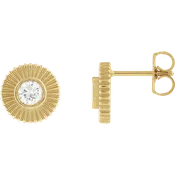 14K Yellow 1/3 CTW Lab-Grown Diamond Starburst Stud Earrings