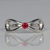 10K White Gold Ruby Infinity Ring .10 Carats