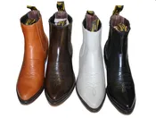 Men’s Genuine Leather Chelsea Ankle Boots Pointed Toe Western Dress Boots