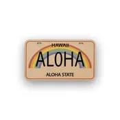ALOHA ANUENUE LICENSE PLATE WALL DECOR