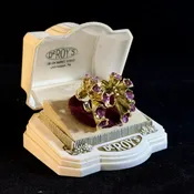 Blossoming 18k Yellow Gold Lab Grown Ruby Clip on Earrings