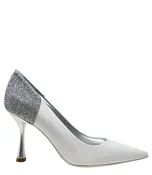 Alena White/Silver High Heel Glitter Pump