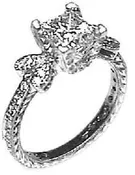 1 1/2ct Princess Cut Ring with Accent Diamonds