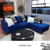 2Pcs Sectional Blue