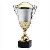 12 1/4″ SILVER AND GOLD METAL CUP ON MARBLE BASE (4 SIZES)