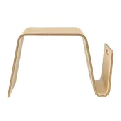 Euro Style Anise Bentwood Side Table with Magazine Storage, Natural Veneer