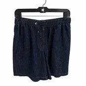 Brunello Cucinelli Denim Metallic Gold Lurex Drawstring Shorts Size 38 / US 6