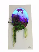 HISUN LED 3D Artificial Plant Simulation Flower Frame Wall Decor Home Garden Wall Hanging Flower