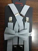 Bow-tie and Suspenders Set in Silver