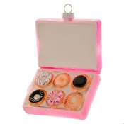 BOX OF DONUTS GLASS ORNAMENT