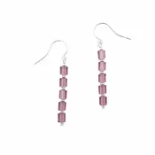 Amethyst Columns - Fire Polished Czech Glass