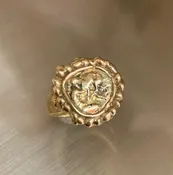 18ky Roman coin ring
