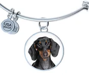 Black and Tan Dachshund Bangle Bracelet