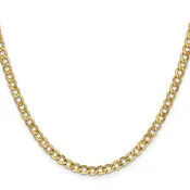 10kt Yellow Gold Semi-Solid 4.3mm Curb Chain 24"