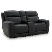 5Z-Comfort - Relaxation - Onyx - Power Recline Loveseat / Console / Adjustable Headrest