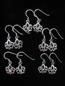 Birthstone Fleur de lis earrings