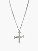 Cross Nail Zirconia Necklace