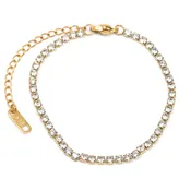 18K Gold Crystal Tennis Bracelet