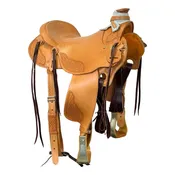 16" McCall McLite Wade Trail Saddle in Light Oil with Basket Tooling - #W155726