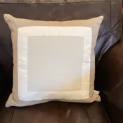 (1/2) Linen Pillow w/ Square Pattern