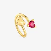 18K gold vermeil open Ring with lab-grown ruby Garden of Love LGG