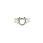 14K White Gold Diamond Horseshoe Ring