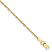 10K 1.5mm Diamond-Cut Lightweight Rope Chain