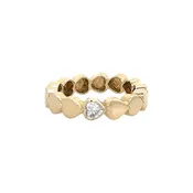 14K Gold Diamond Bezel Heart Ring