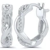 10Kw .05Cttw Infinity Hoop Earrings