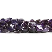 10-13mm Amethyst Plain Hexagons 8 inch 15 beads