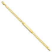 10 Karat Baby ID Bracelet Style: Cuban
Color: Yellow
Length: 6" 5mm