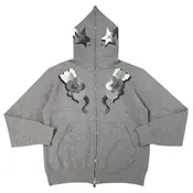 Bape x Kaws Bendy Full Zip Hoodie Grey (2005) (Pre-Owned)