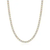 12 Carat Yellow Gold Diamond Tennis Necklace