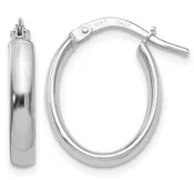 10kt white gold 2.75mm oval polished hoops.