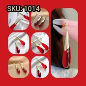 SKU: 1014 Red Water Drop Dangle Earrings