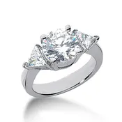 Three Stone Trillion Engagement Ring