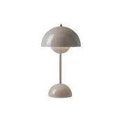 Flowerpot VP9 Portable Lamp by &Tradition | Grey Beige Rechargeable Table Light — Design Warehouse