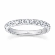 14K Gold 0.55 Carat Round Diamond Halfway Wedding Band