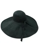 Black Flexible Floppy Hat With Oversized Brim