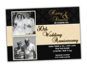 50th Anniversary Party Invitations - Then & Now Photo